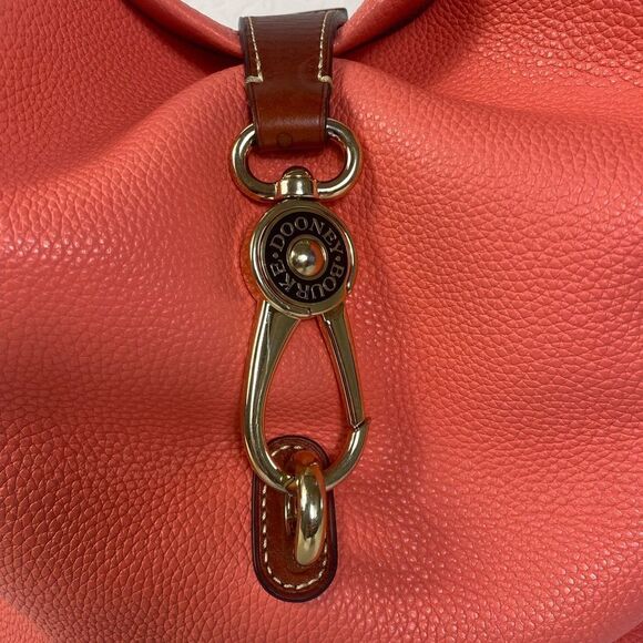 Dooney & Bourke hobo bag Tangerine cream colored Pebble Leather Logo - Picture 7 of 10